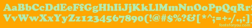 Шрифт CooperBlack – зелёные шрифты на оранжевом фоне