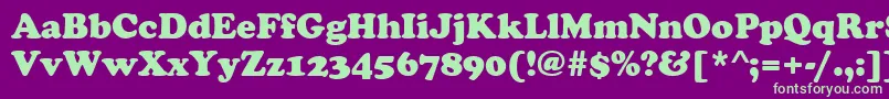 CooperBlack-fontti – vihreät fontit violetilla taustalla