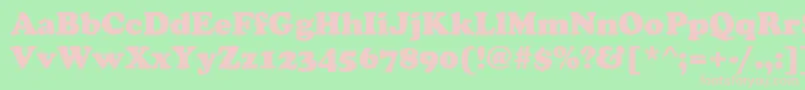 フォントCooperBlack – 緑の背景にピンクのフォント