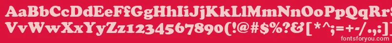 CooperBlack-fontti – vaaleanpunaiset fontit punaisella taustalla