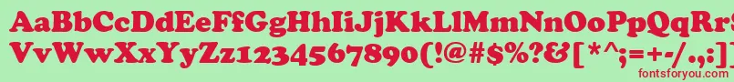 CooperBlack-fontti – punaiset fontit vihreällä taustalla