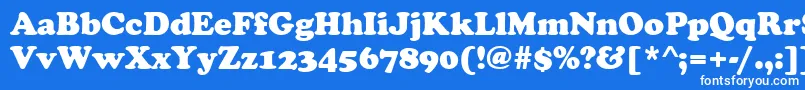 CooperBlack-Schriftart – Weiße Schriften auf blauem Hintergrund