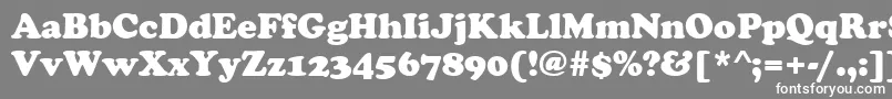 CooperBlack-fontti – valkoiset fontit harmaalla taustalla