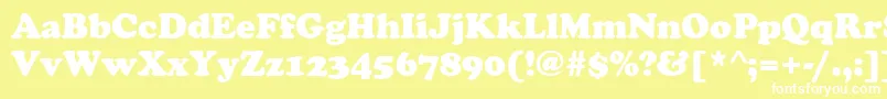 Czcionka CooperBlack – białe czcionki na żółtym tle