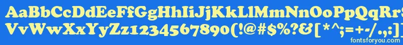 CooperBlack-fontti – keltaiset fontit sinisellä taustalla
