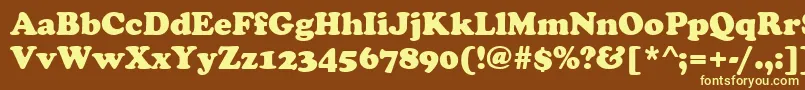 CooperBlack-fontti – keltaiset fontit ruskealla taustalla