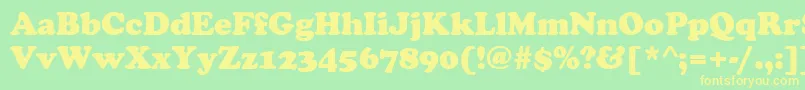 CooperBlack-fontti – keltaiset fontit vihreällä taustalla