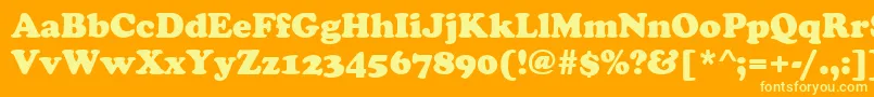 Шрифт CooperBlack – жёлтые шрифты на оранжевом фоне