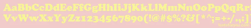 CooperBlack-fontti – keltaiset fontit vaaleanpunaisella taustalla