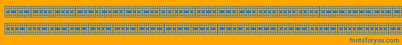 フォントPicmor – オレンジの背景に青い文字