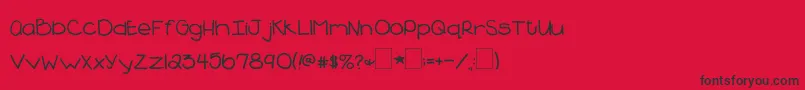Saiba mais sobre a fonte 2peasBlueberryPie Fonte 2peasBlueberryPie – fontes pretas em um fundo vermelho