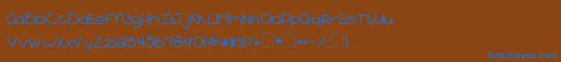 Шрифт 2peasBlueberryPie – синие шрифты на коричневом фоне