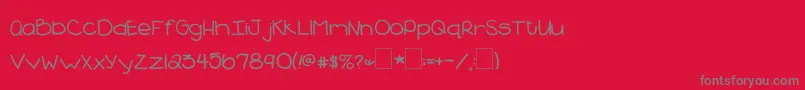 2peasBlueberryPie Font – Gray Fonts on Red Background