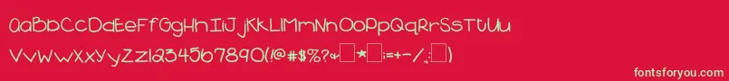 2peasBlueberryPie Font – Green Fonts on Red Background