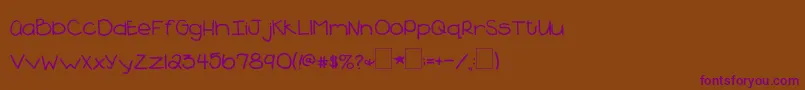 Шрифт 2peasBlueberryPie – фиолетовые шрифты на коричневом фоне