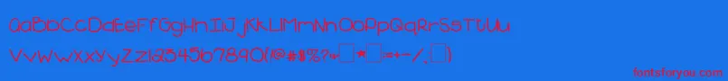 Шрифт 2peasBlueberryPie – красные шрифты на синем фоне