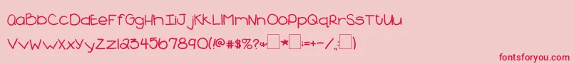 フォント2peasBlueberryPie – ピンクの背景に赤い文字