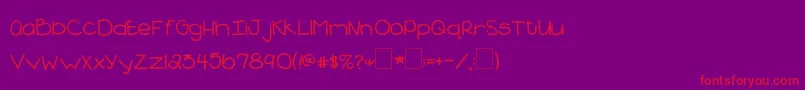 2peasBlueberryPie Font – Red Fonts on Purple Background