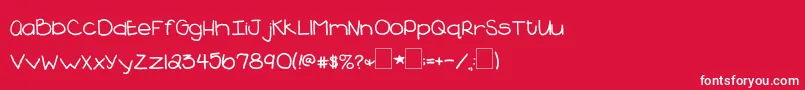 2peasBlueberryPie Font – White Fonts on Red Background