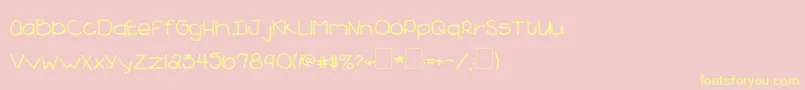 2peasBlueberryPie Font – Yellow Fonts on Pink Background