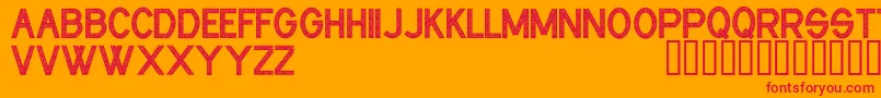 CfindustrialfabricsRegular Font – Red Fonts on Orange Background
