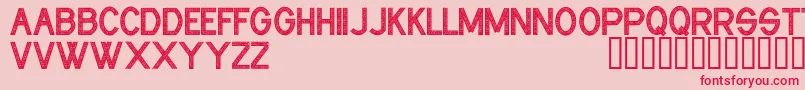 CfindustrialfabricsRegular Font – Red Fonts on Pink Background