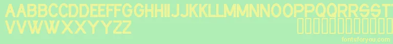 CfindustrialfabricsRegular-Schriftart – Gelbe Schriften auf grünem Hintergrund