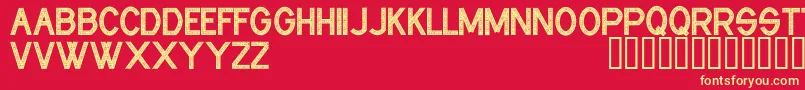 CfindustrialfabricsRegular Font – Yellow Fonts on Red Background