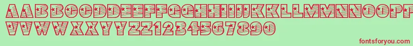 Prima Font – Red Fonts on Green Background