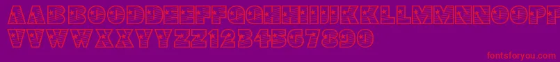 Prima-Schriftart – Rote Schriften auf violettem Hintergrund