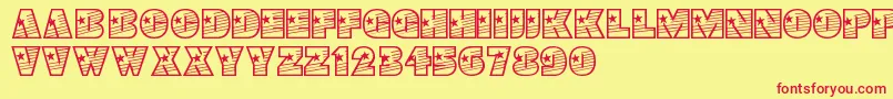 Prima Font – Red Fonts on Yellow Background