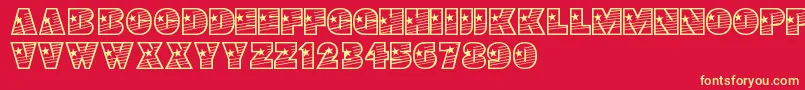 Prima Font – Yellow Fonts on Red Background