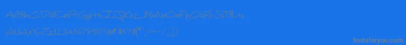 1Ichiro-Schriftart – Graue Schriften auf blauem Hintergrund