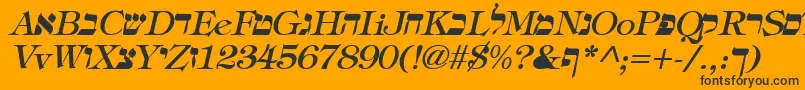 HebrewItalic Font – Black Fonts on Orange Background