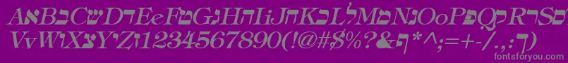 HebrewItalic Font – Gray Fonts on Purple Background