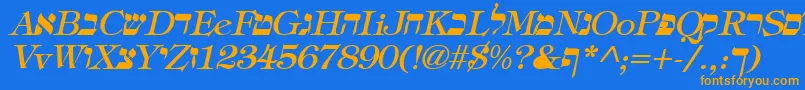 HebrewItalic Font – Orange Fonts on Blue Background