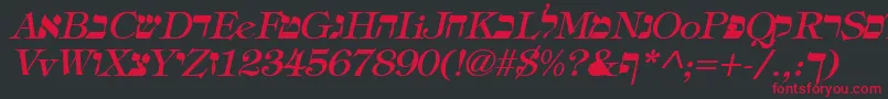 HebrewItalic Font – Red Fonts on Black Background