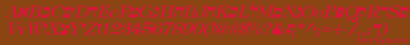 HebrewItalic Font – Red Fonts on Brown Background