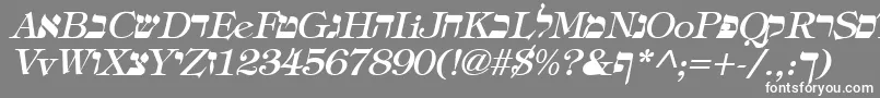 フォントHebrewItalic – 灰色の背景に白い文字