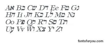 HebrewItalic -fontin tarkastelu