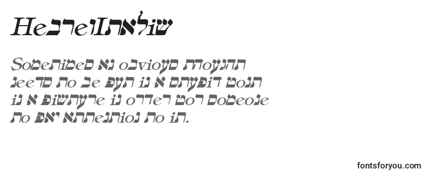 Schriftart HebrewItalic