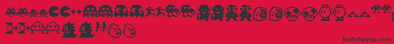 Шрифт Pixelcharas – чёрные шрифты на красном фоне