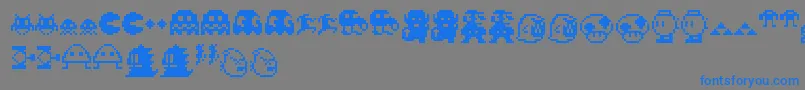 fuente Pixelcharas – Fuentes Azules Sobre Fondo Gris
