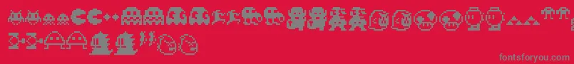 フォントPixelcharas – 赤い背景に灰色の文字