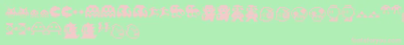 Police Pixelcharas – polices roses sur fond vert