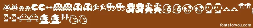 フォントPixelcharas – 茶色の背景に白い文字