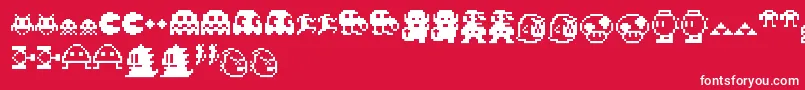 Pixelcharas Font – White Fonts on Red Background