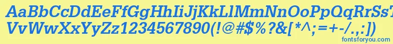 GlyphaltstdBoldoblique Font – Blue Fonts on Yellow Background