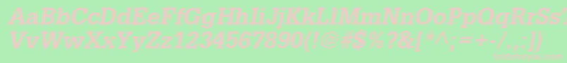 GlyphaltstdBoldoblique Font – Pink Fonts on Green Background