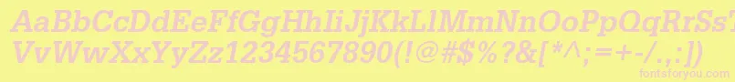 More about GlyphaltstdBoldoblique Font GlyphaltstdBoldoblique Font – Pink Fonts on Yellow Background